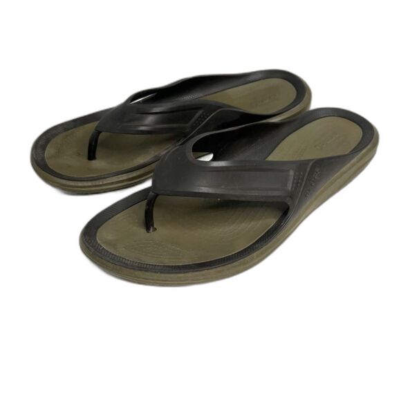 CROCS Iconic Comfort Brown Flip Flop Thong Sandal Mens Size 11 - Picture 1 of 8